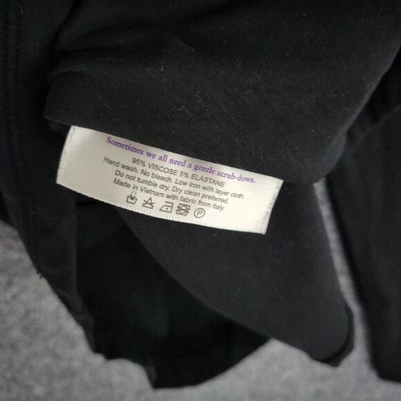 MM LAFLEUR The Octavia Top Black Faux Wrap Long Sleeve Minimalist SIZE XS - Picture 6 of 11